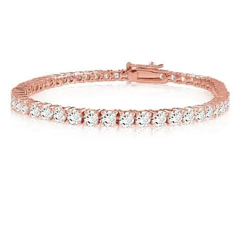 Brilliant Bracelet - A 14kt Gold Plated Brilliant Cut and Shine Diamond CZ Tennis Bracelet - Cherish With Jewels