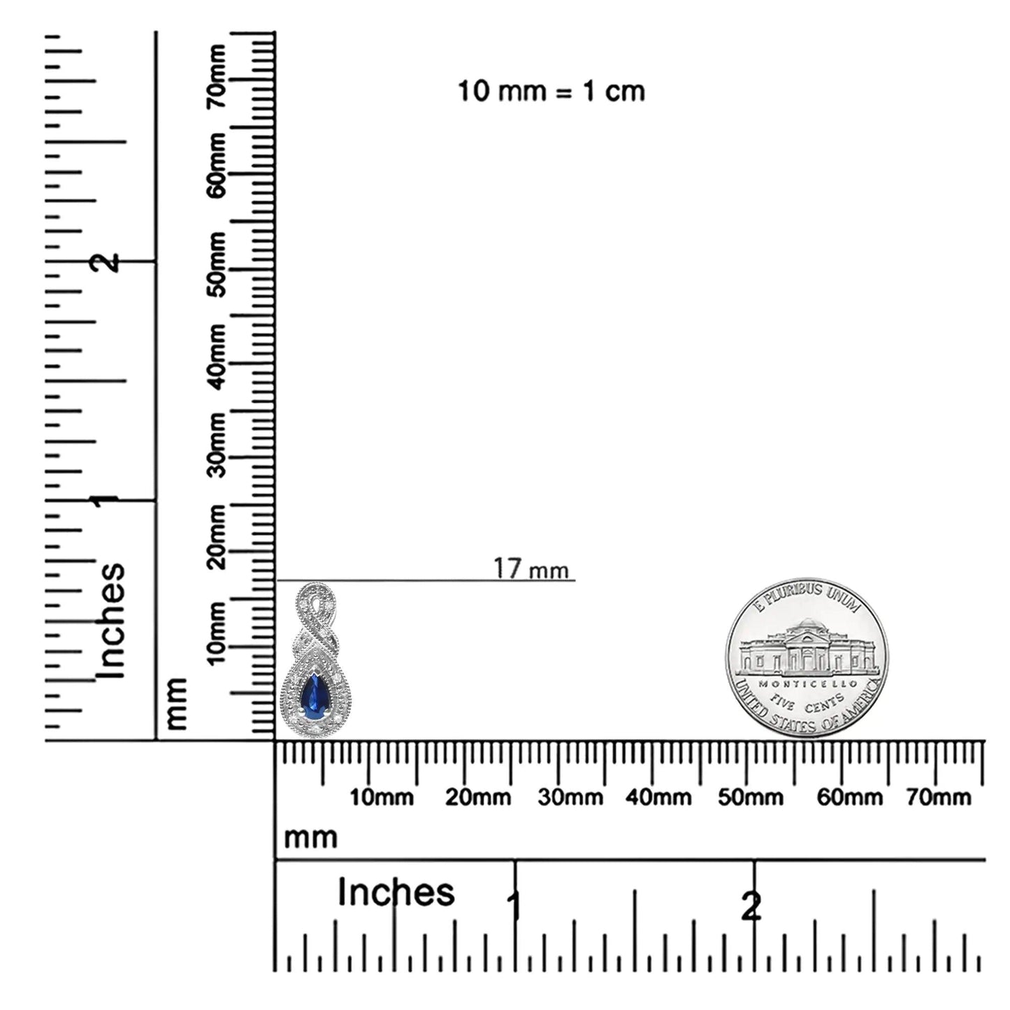 .925 Sterling Silver 4.5 x 3mm Pear Sapphire Gemstone and Diamond Accent Infinity Drop Stud Earrings (H-I Color, SI1-SI2 Clarity) - Cherish With Jewels
