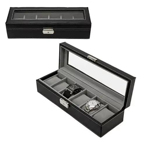 WATCH VALET Glass Top Watch Boxes For Collection Of 6 or 10 Watches - Cherish With Jewels