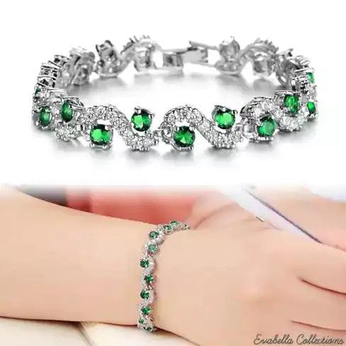 OCEANA Diamond Crystal Bracelets In White Gold Plating - Cherish With Jewels