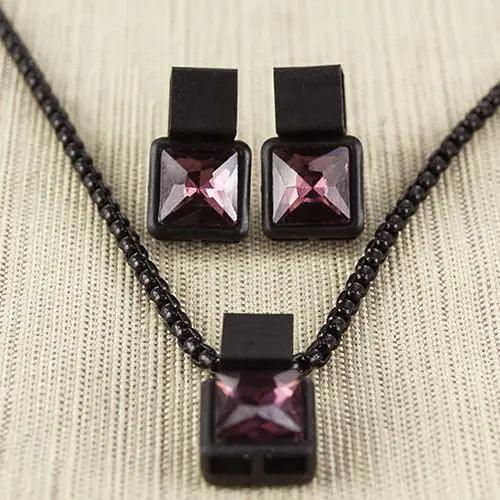 Coal Necklace-Plum - Cherish With Jewels
