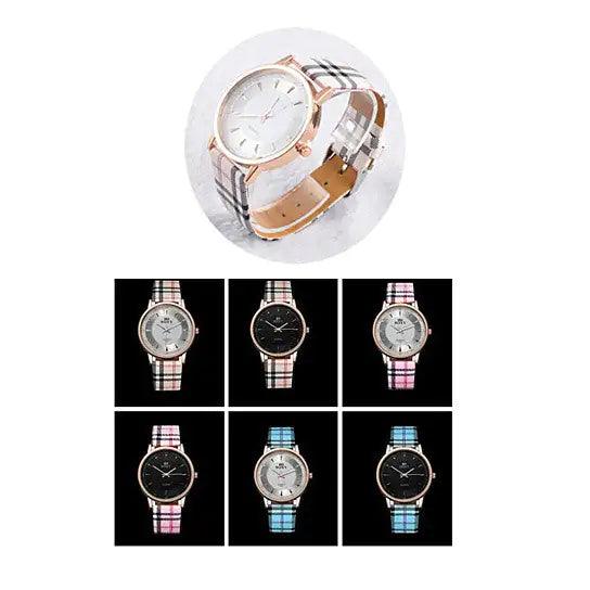 Londonite Watch With Plaid Band Time To Be Playful - Cherish With Jewels