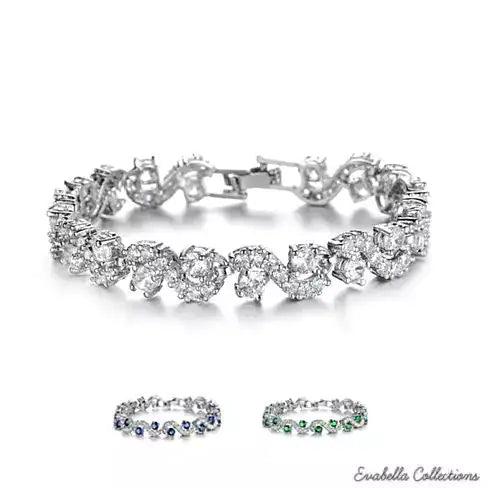 OCEANA Diamond Crystal Bracelets In White Gold Plating - Cherish With Jewels