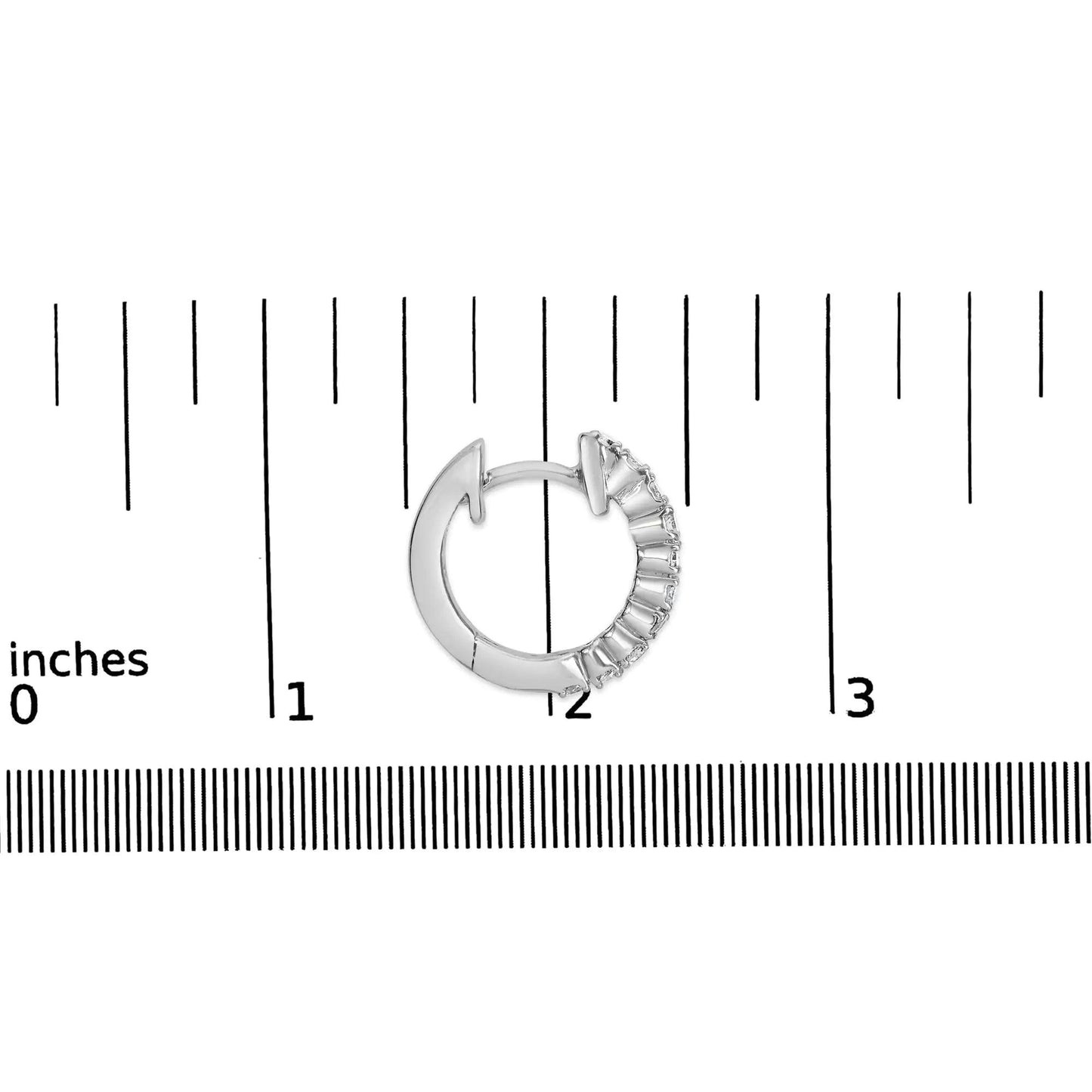 .925 Sterling Silver 1/6 Cttw Diamond Petite Hoop Earrings (I-J Color, I2-I3 Clarity) - Cherish With Jewels