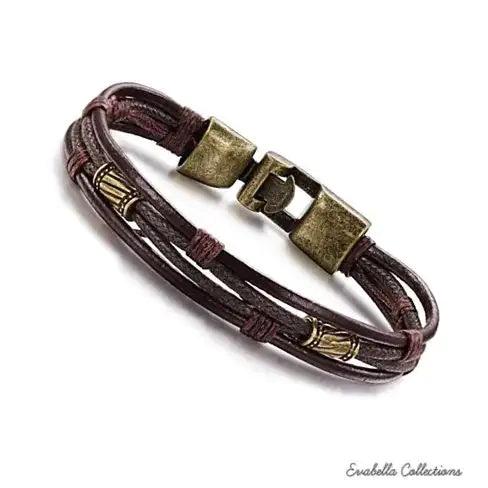 Gemini Twin Bracelets in Genuine Leather and Antique Metal Finish - Cherish With Jewels