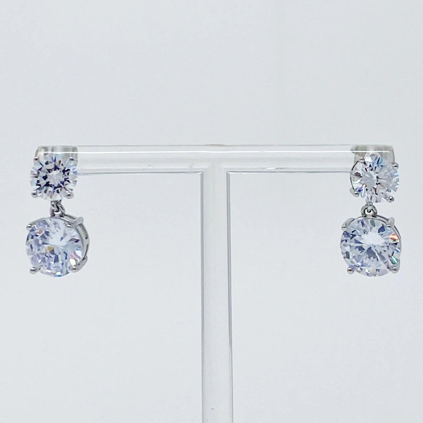 Double Diamond Dangle Earrings - Cherish With Jewels