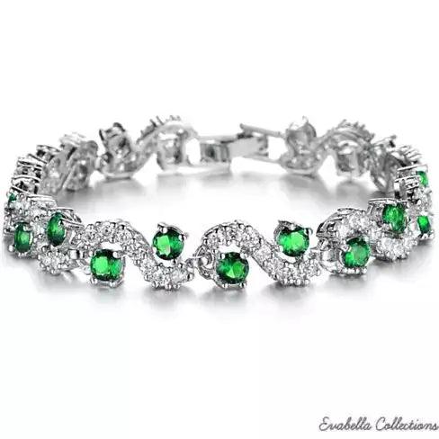 OCEANA Diamond Crystal Bracelets In White Gold Plating - Cherish With Jewels