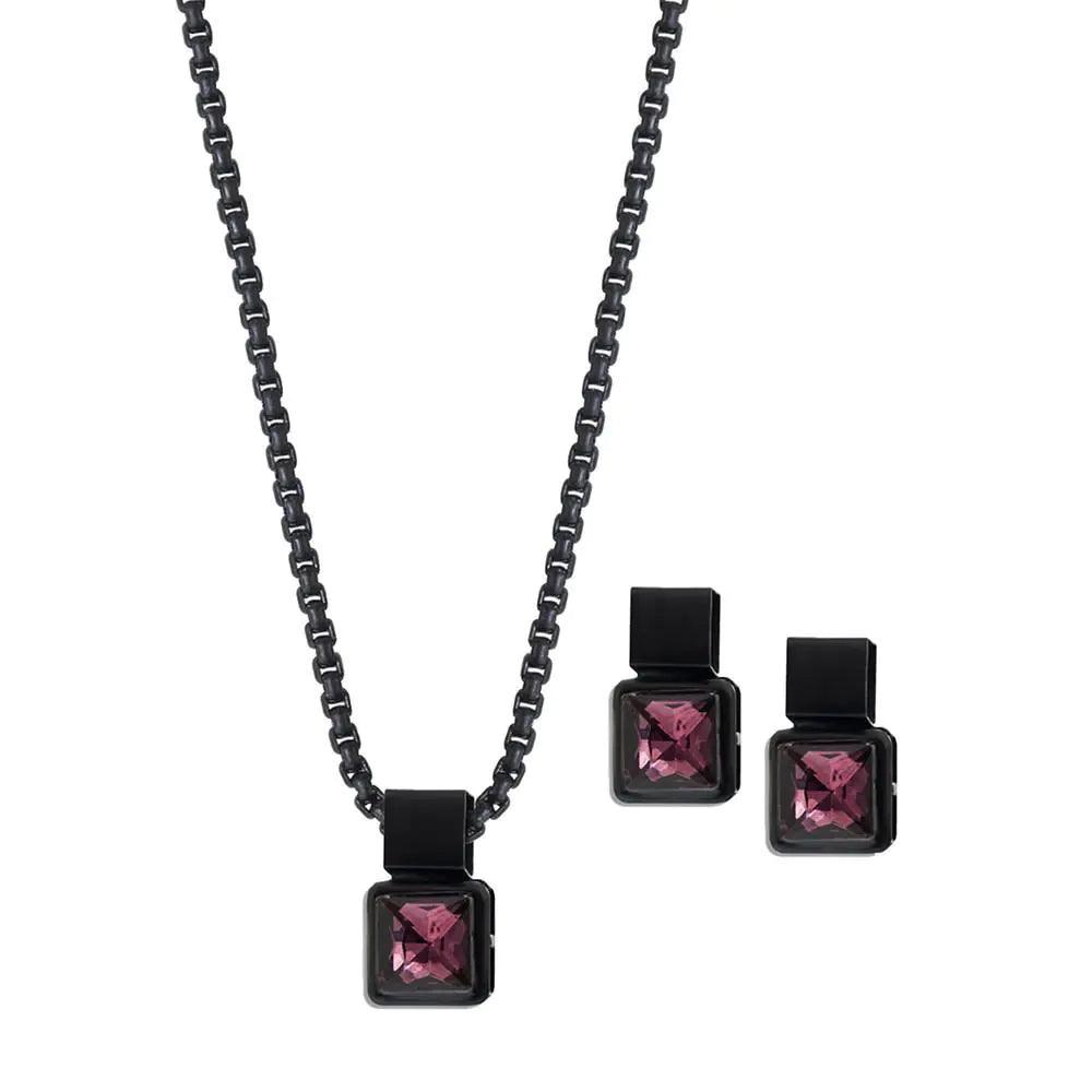 Coal Necklace-Plum - Cherish With Jewels