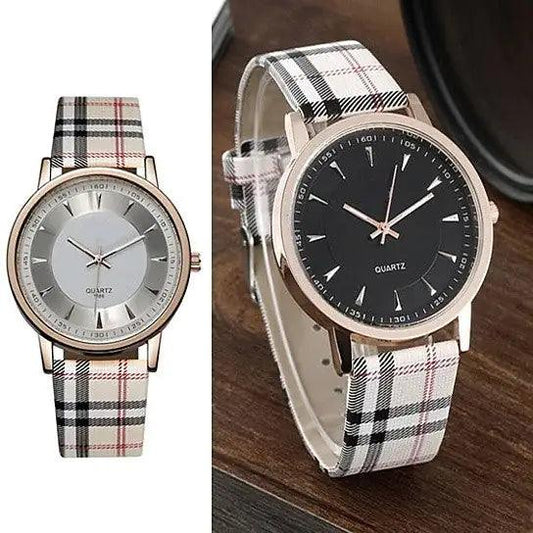 Londonite Watch With Plaid Band Time To Be Playful - Cherish With Jewels