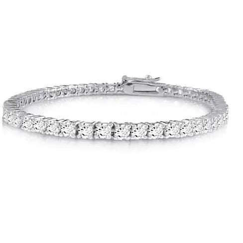 Brilliant Bracelet - A 14kt Gold Plated Brilliant Cut and Shine Diamond CZ Tennis Bracelet - Cherish With Jewels