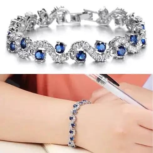 OCEANA Diamond Crystal Bracelets In White Gold Plating - Cherish With Jewels