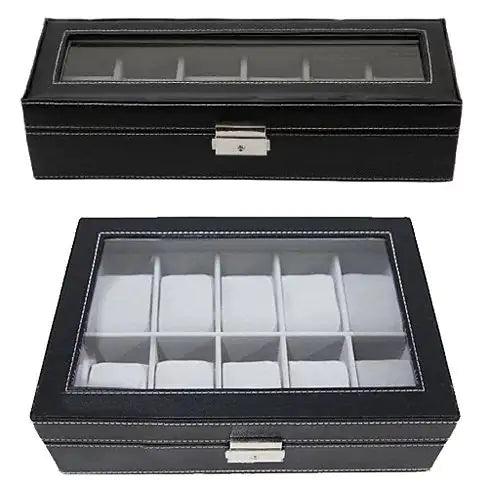 WATCH VALET Glass Top Watch Boxes For Collection Of 6 or 10 Watches - Cherish With Jewels