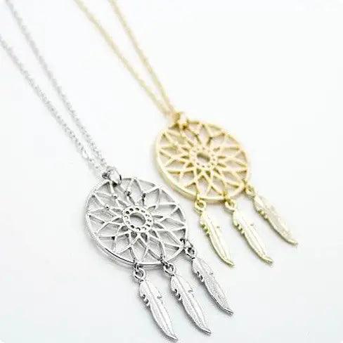 BELIEVE The Dream Catcher Necklaces In Yellow And White Gold Plating - Cherish With Jewels