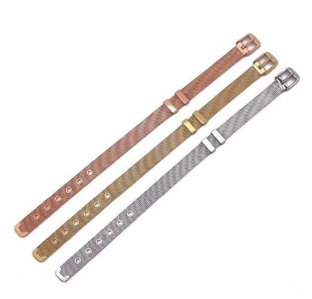 Stainless Steel Slider Bracelet -Rose Gold