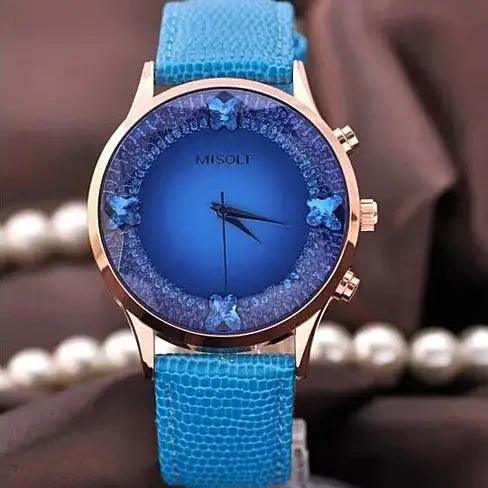 Papillon The Blue Butterflies Swarovski Australian Crystals Lux Watch - Cherish With Jewels